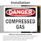 Signmission Compressed Gas Danger Sign, Vinyl Decal, 14in W x 10in L, 2PK OS-2PACK-DS-D-1014-L-19280 - alternate 4